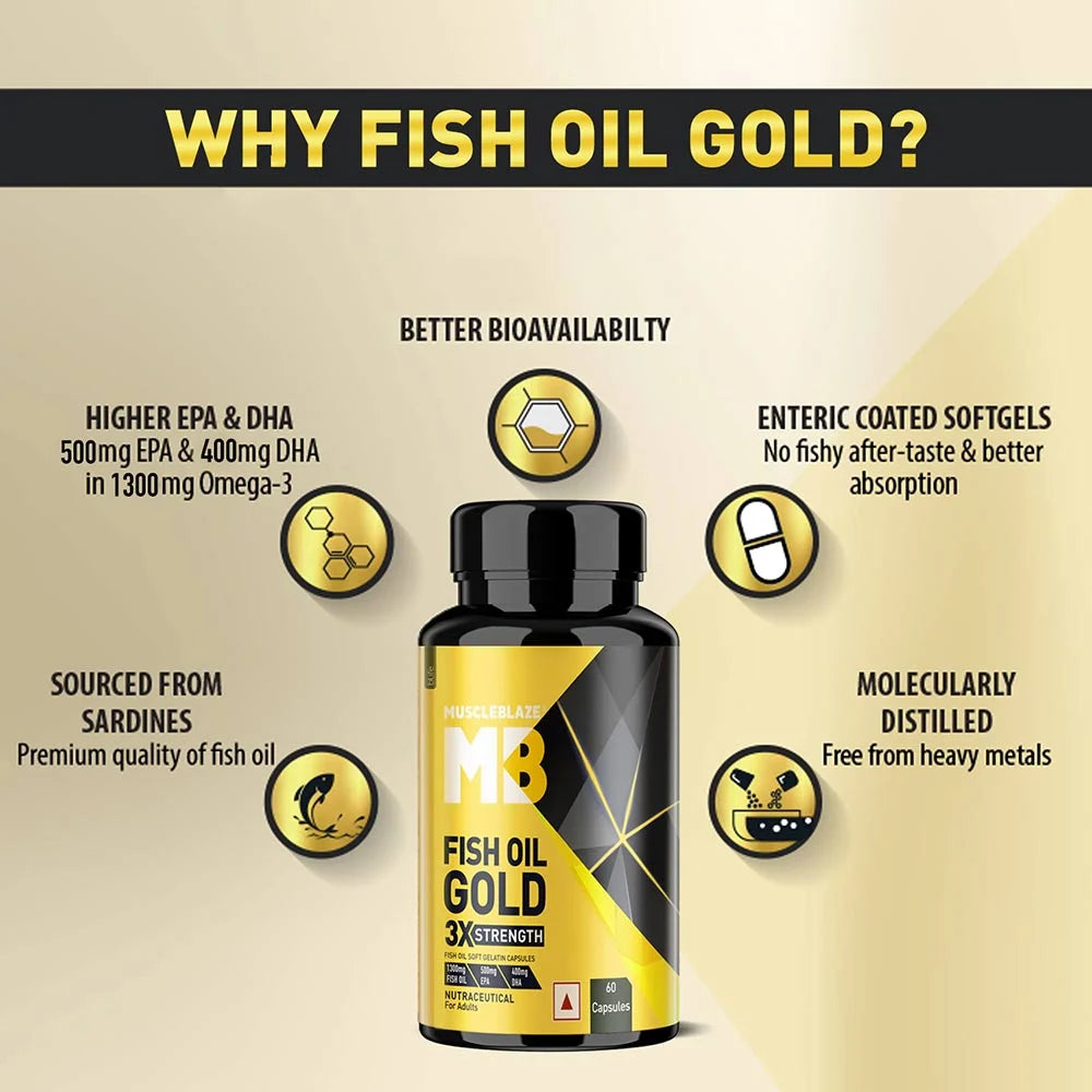 Omega 3 Fish Oil Gold 3x Triple Strength (EPA & DHA)