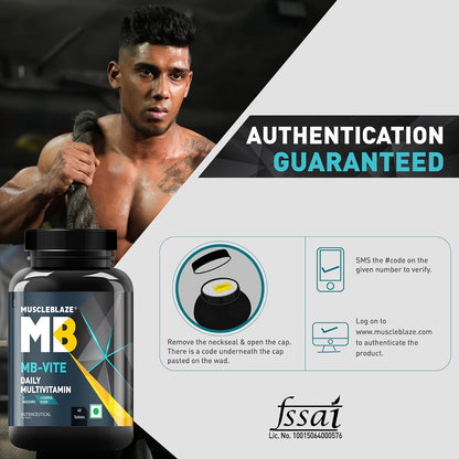 MuscleBlaze MB-VITE Daily Multivitamin, for Enhanced Energy, Stamina & Gut Health