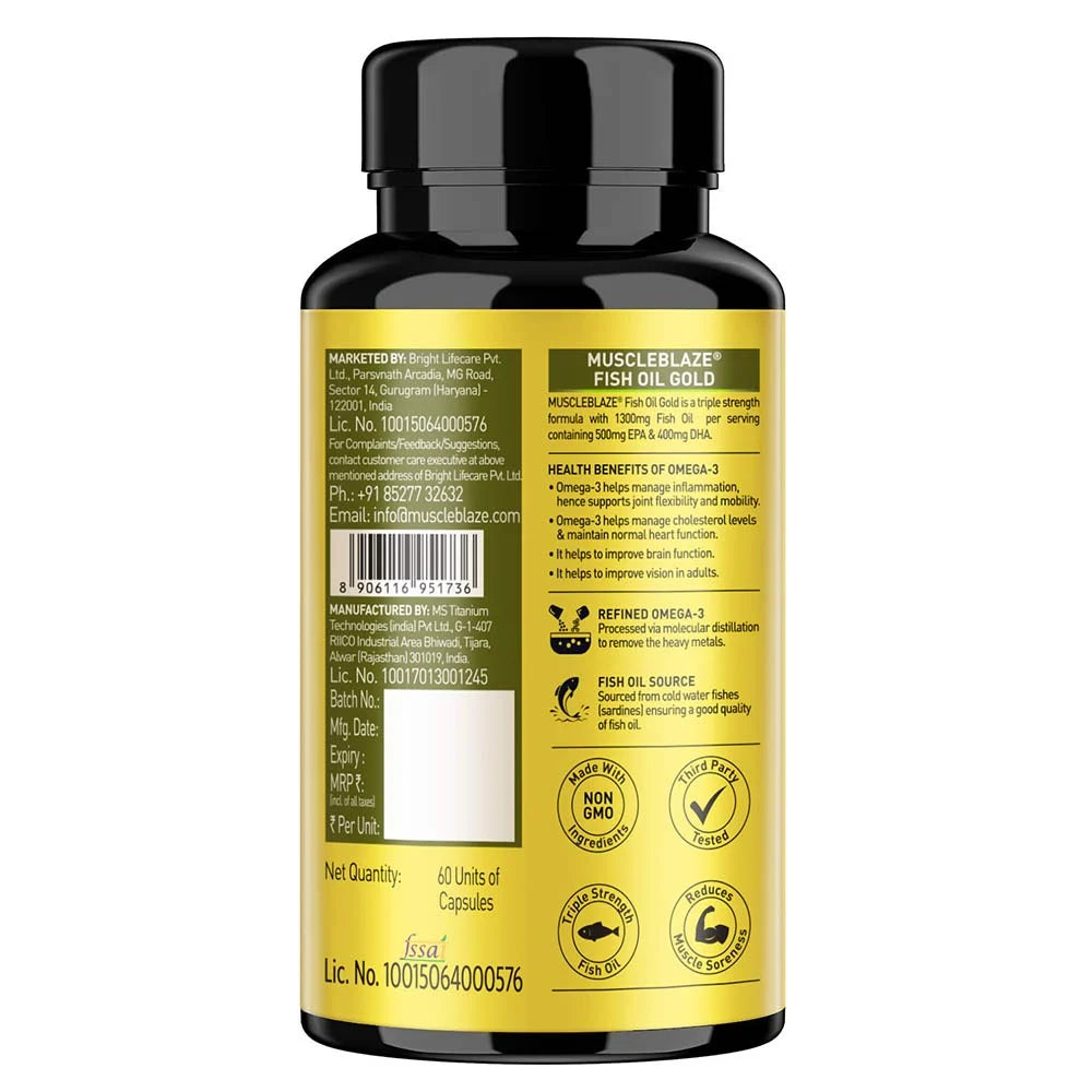Omega 3 Fish Oil Gold 3x Triple Strength (EPA & DHA)