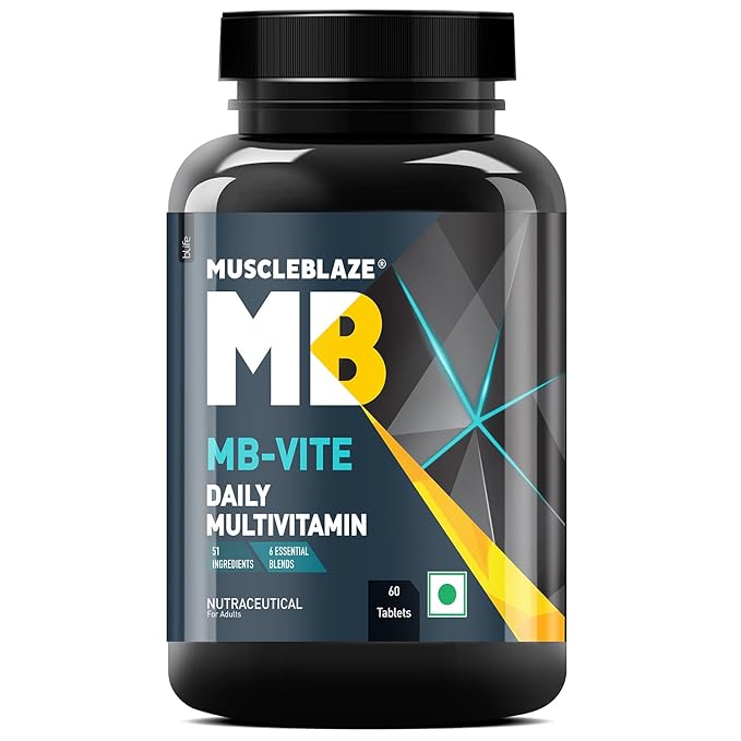 MuscleBlaze MB-VITE Daily Multivitamin, for Enhanced Energy, Stamina & Gut Health