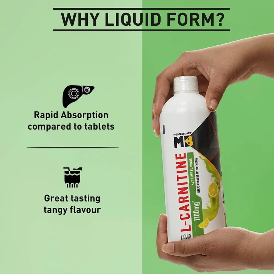 MuscleBlaze L-Carnitine Liquid for Fat Metabolism & Energy — 450ml