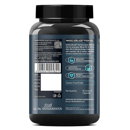 MuscleBlaze Omega 3 Fish Oil (1000 mg) with 180mg EPA and 120mg DHA